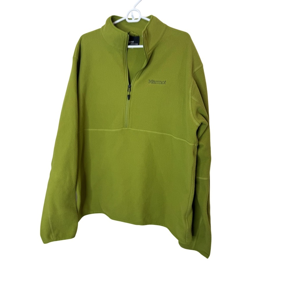 Marmot Jacket Mens‎ XL Green Fleece 1/4 Zip Pullover Lightweight Hiking Outdoor